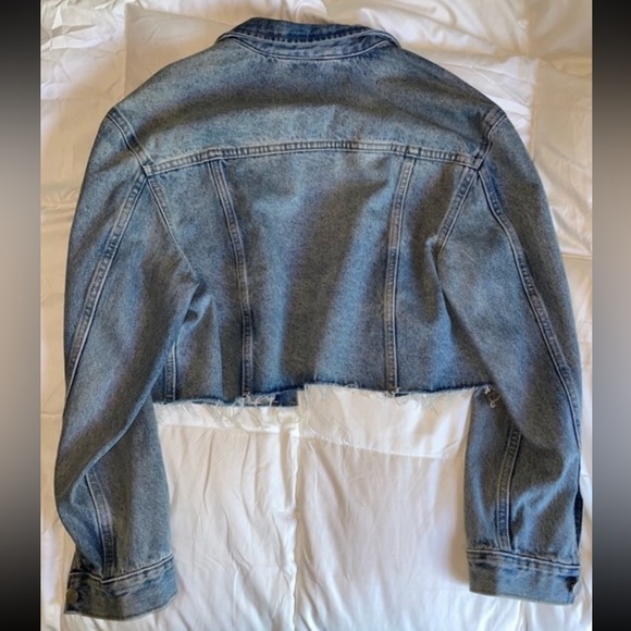 Calvin Klein Jeans Light Blue Cropped Jacket - Picture 3 of 4